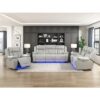 8457GRY-3PW Power Double Reclining Sofa ...