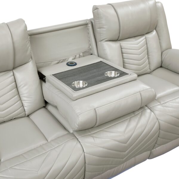 8457GRY-3PW Power Double Reclining Sofa ...