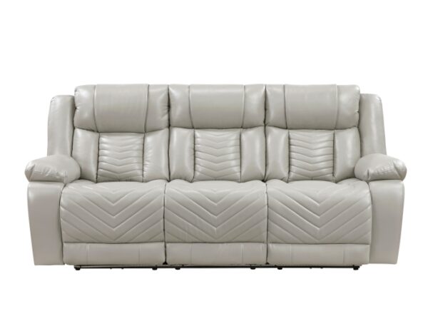 8457GRY-3PW Power Double Reclining Sofa ...
