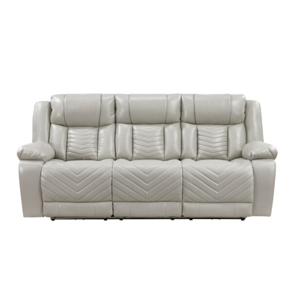 8457GRY-3PW Power Double Reclining Sofa ...