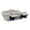 8457GRY-3PW Power Double Reclining Sofa ...