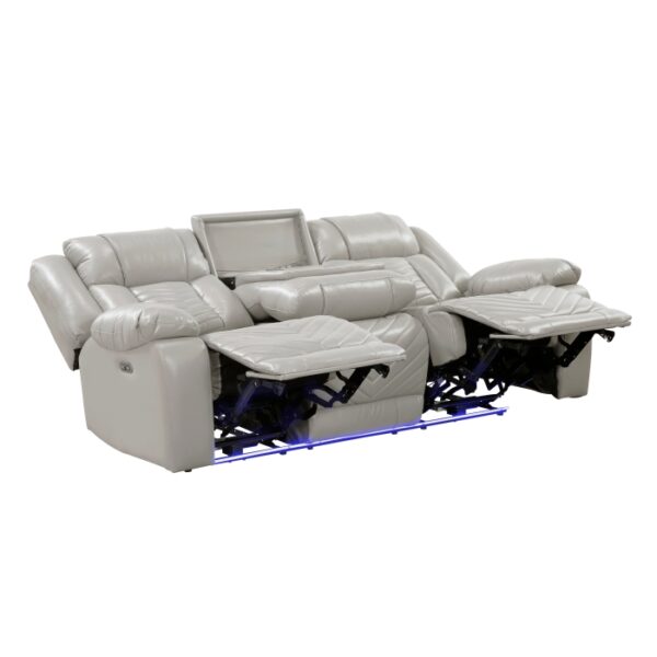 8457GRY-3PW Power Double Reclining Sofa ...