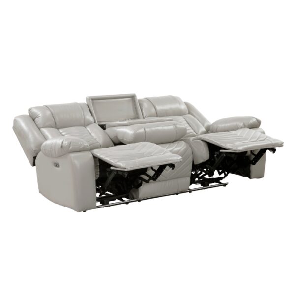 8457GRY-3PW Power Double Reclining Sofa ...