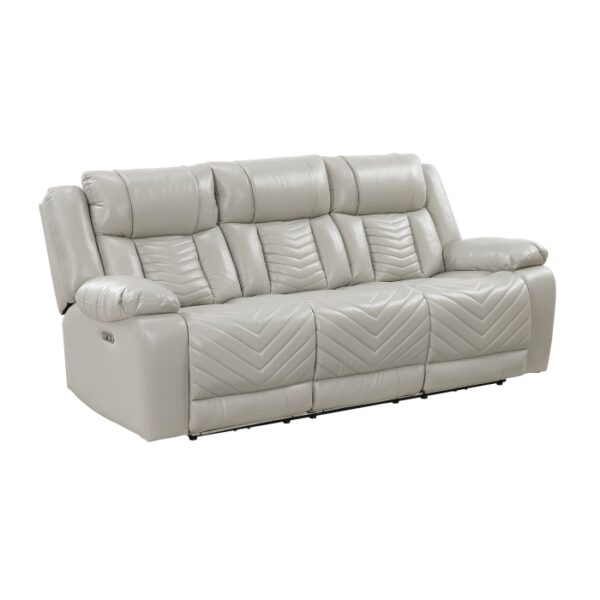 8457GRY-3PW Power Double Reclining Sofa ...