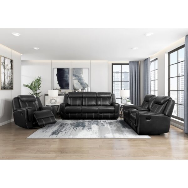 8516BK-3 Double Reclining Sofa with C...