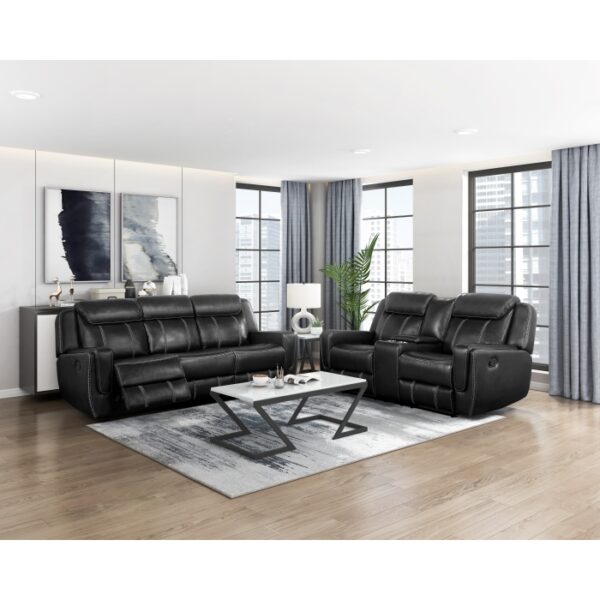 8516BK-3 Double Reclining Sofa with C...