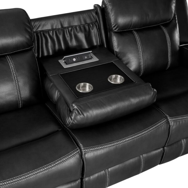 8516BK-3 Double Reclining Sofa with C...