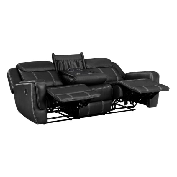 8516BK-3 Double Reclining Sofa with C...