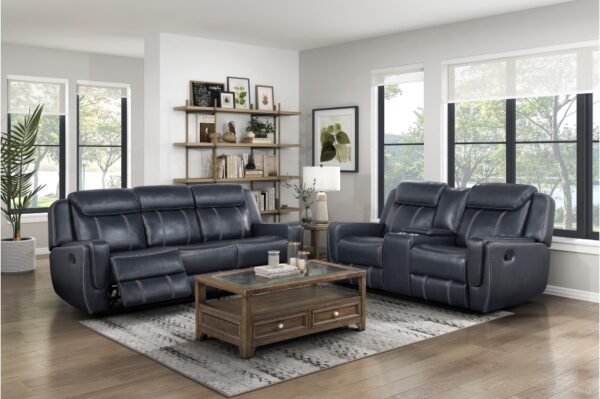 8516BU Seating-Littleton Collection 2pc Set: Sofa, Love