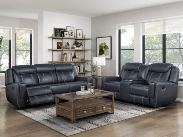 8516BU Seating-Littleton Collection 2pc Set: Sofa, Love