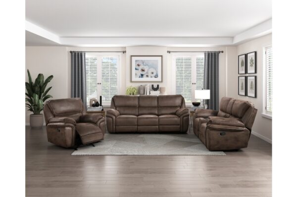 8517BRW Seating-Proctor Collection 2pc Set: Sofa, Love