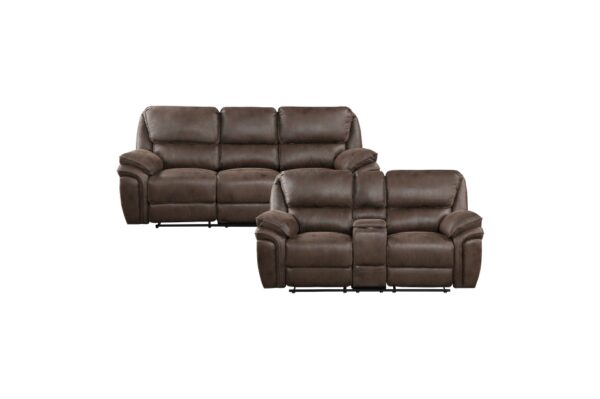 8517BRW Seating-Proctor Collection 2pc Set: Sofa, Love