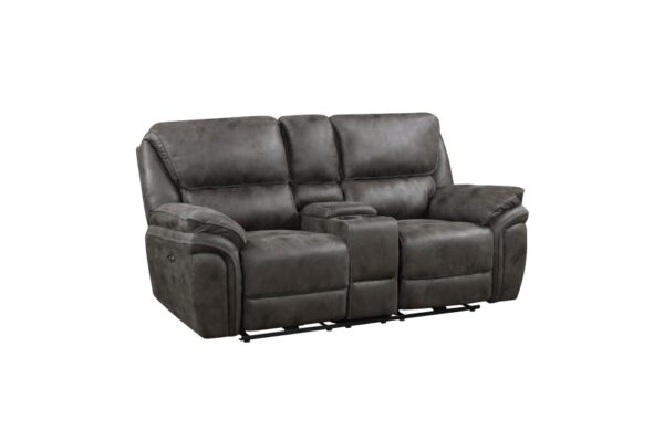 8517GRY-PW Seating-Proctor Collection 2pc Set: Sofa, Love (Power)