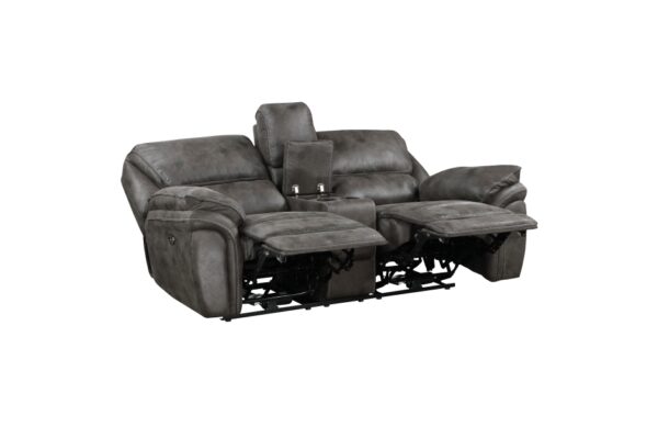 8517GRY-PW Seating-Proctor Collection 2pc Set: Sofa, Love (Power)