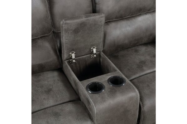 8517GRY-PW Seating-Proctor Collection 2pc Set: Sofa, Love (Power)