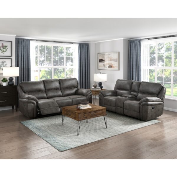 8517GRY-3 Double Reclining Sofa