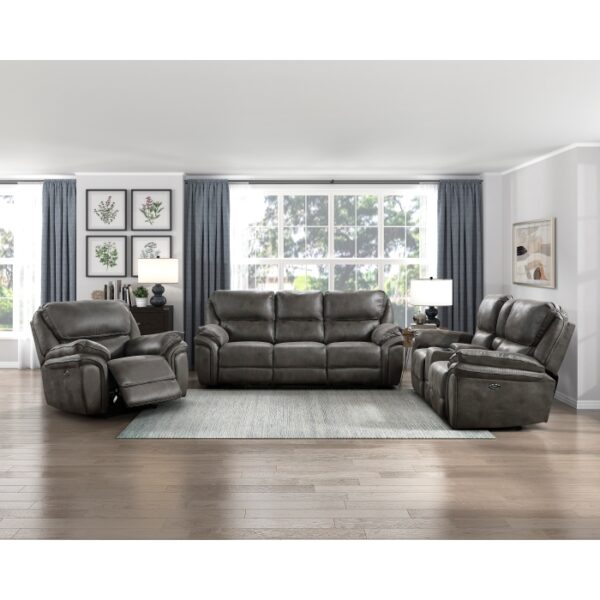 8517GRY-3PW Power Double Reclining Sofa