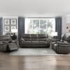 8517GRY-PW Seating-Proctor Collection 2pc Set: Sofa, Love (Power)