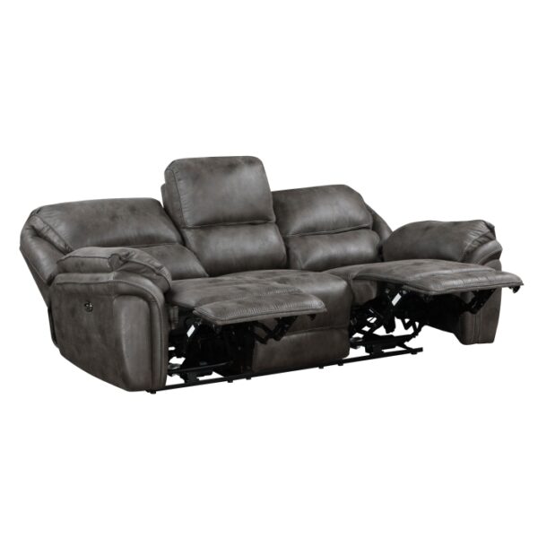 8517GRY-3PW Power Double Reclining Sofa