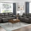 8517GRY-PW Seating-Proctor Collection 2pc Set: Sofa, Love (Power)