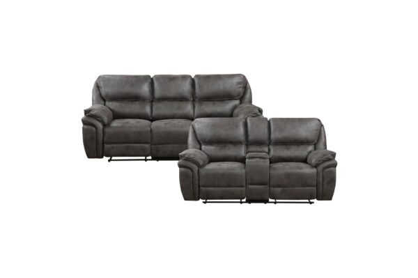 8517GRY Seating-Proctor Collection 2pc Set: Sofa, Love