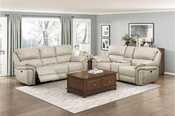 8517PWT-PW Seating-Proctor Collection 2pc Set: Sofa, Love (Power)