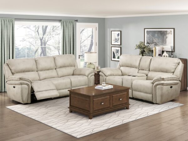 8517PWT-PW Seating-Proctor Collection 2pc Set: Sofa, Love (Power)