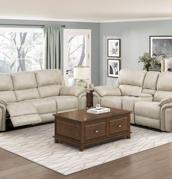 8517PWT-PW Seating-Proctor Collection 2pc Set: Sofa, Love (Power)