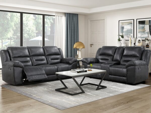 8538BK Seating-Hazen Collection 2pc Set: Sofa, Love