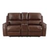 8549BRW Seating-Newnan Collection 2pc Set: Sofa, Love