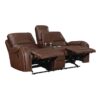 8549BRW Seating-Newnan Collection 2pc Set: Sofa, Love