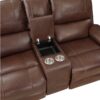 8549BRW Seating-Newnan Collection 2pc Set: Sofa, Love