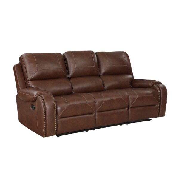 8549BRW-3 Double Reclining Sofa with C...