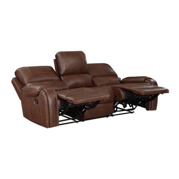 8549BRW-3 Double Reclining Sofa with C...