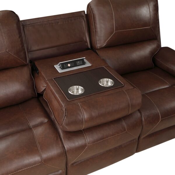 8549BRW-3 Double Reclining Sofa with C...