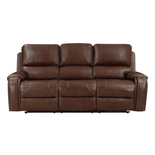8549BRW-3 Double Reclining Sofa with C...