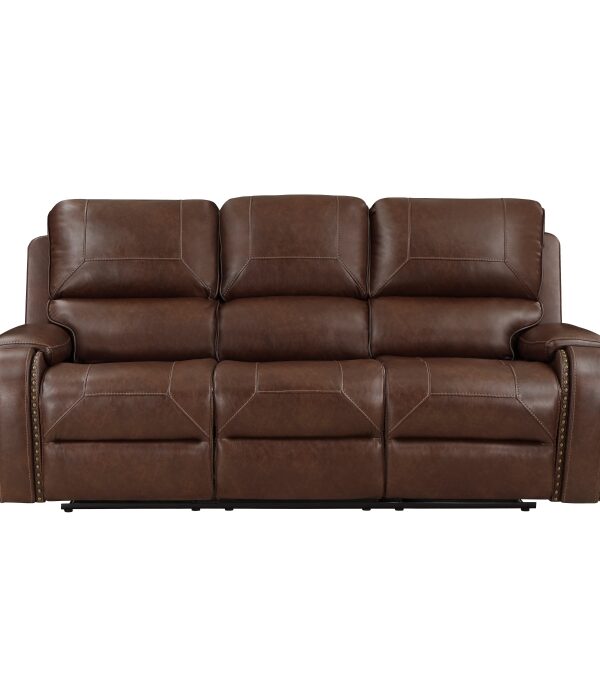 8549BRW-3 Double Reclining Sofa with C...