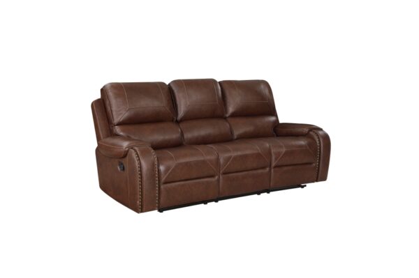 8549BRW Seating-Newnan Collection 2pc Set: Sofa, Love