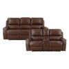 8549BRW Seating-Newnan Collection 2pc Set: Sofa, Love