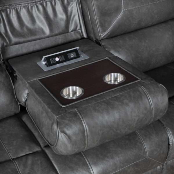 8549GRY-3 Double Reclining Sofa with C...