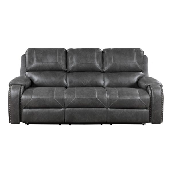 8549GRY-3 Double Reclining Sofa with C...