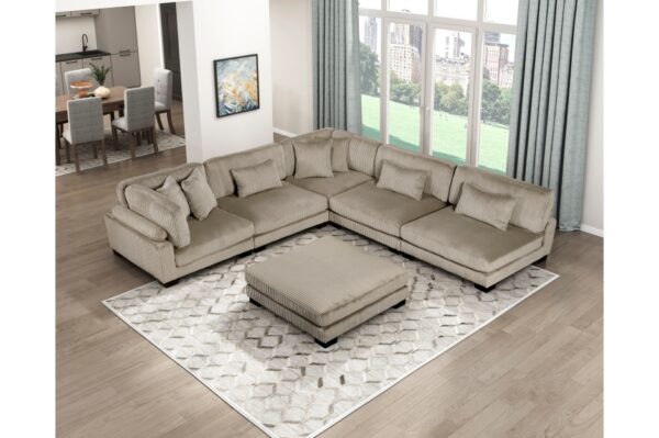 8555GB Seating-Traverse Collection 6-Piece Modular Sectional wi...