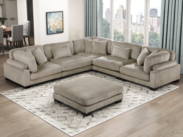 8555GB Seating-Traverse Collection 6-Piece Modular Sectional wi...