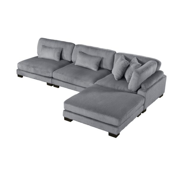 8555GY*2AC1CROT 4-Piece Modular Sectional wi...