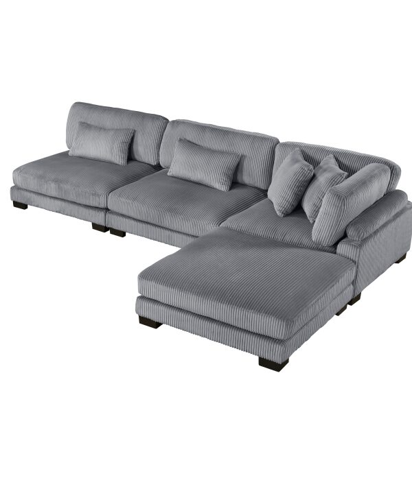 8555GY*2AC1CROT 4-Piece Modular Sectional wi...