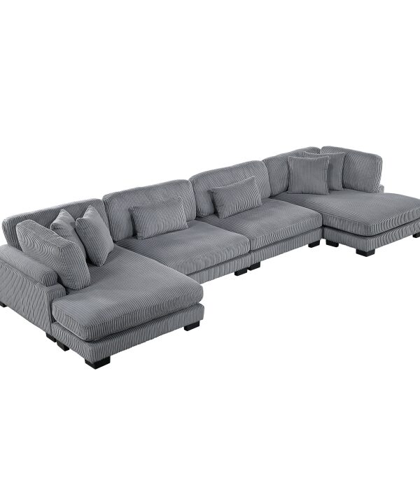 8555GY*2AC2VC 4-Piece Modular Sectional wi...