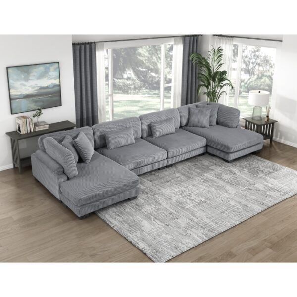 8555GY*2AC2VC 4-Piece Modular Sectional wi...