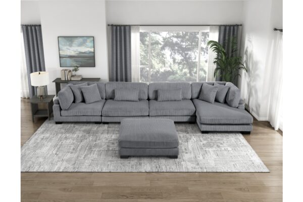 8555GY Seating-Traverse Collection 6-Piece Modular Sectional wi...