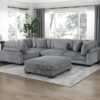 8555GY Seating-Traverse Collection 6-Piece Modular Sectional wi...