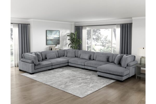 8555GY Seating-Traverse Collection 6-Piece Modular Sectional wi...